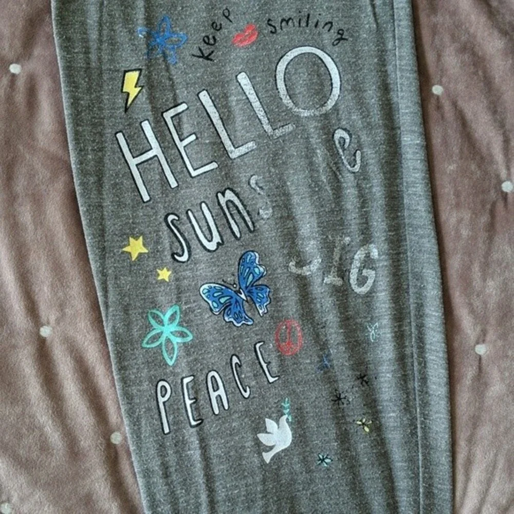 Justice Active Girl's Gray Sweatpants with Knee Design Size 20